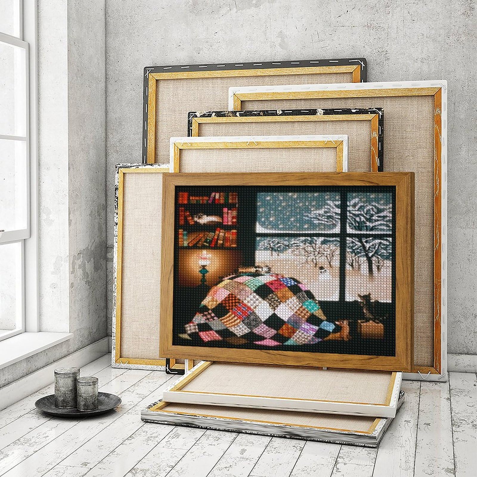 Amazon.co.jp: 藤城清治 こたつと猫 5Dダイヤモンドペインティング